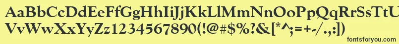 Goudyoldstytextbol Font – Black Fonts on Yellow Background