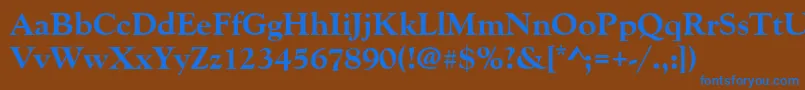 Goudyoldstytextbol Font – Blue Fonts on Brown Background