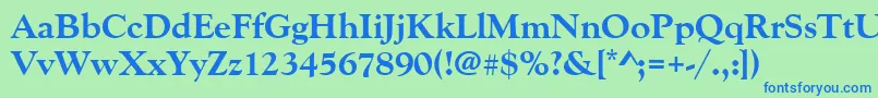 Goudyoldstytextbol Font – Blue Fonts on Green Background