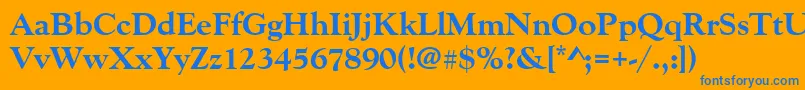 Goudyoldstytextbol Font – Blue Fonts on Orange Background