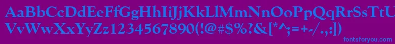 Goudyoldstytextbol Font – Blue Fonts on Purple Background