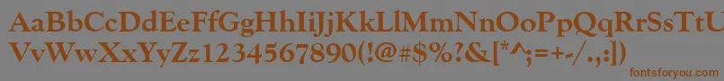 Goudyoldstytextbol Font – Brown Fonts on Gray Background