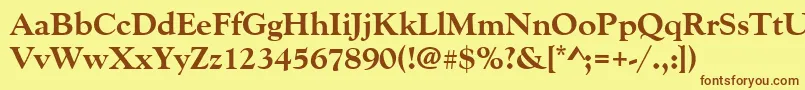 Goudyoldstytextbol Font – Brown Fonts on Yellow Background