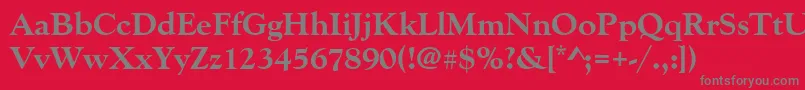 Goudyoldstytextbol Font – Gray Fonts on Red Background