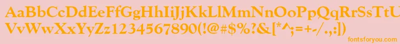 Goudyoldstytextbol Font – Orange Fonts on Pink Background