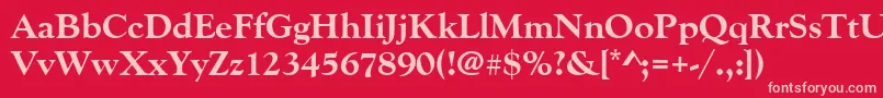 Goudyoldstytextbol Font – Pink Fonts on Red Background