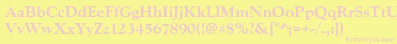 Goudyoldstytextbol Font – Pink Fonts on Yellow Background