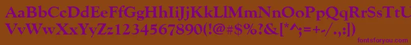 Goudyoldstytextbol Font – Purple Fonts on Brown Background