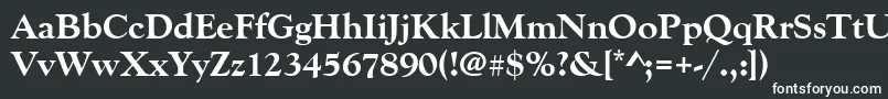 フォントGoudyoldstytextbol – 黒い背景に白い文字