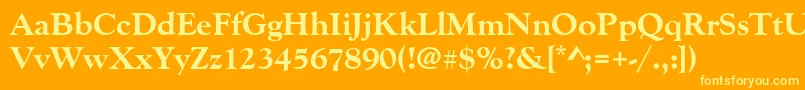 Goudyoldstytextbol Font – Yellow Fonts on Orange Background