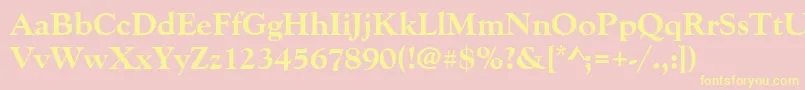 Goudyoldstytextbol Font – Yellow Fonts on Pink Background