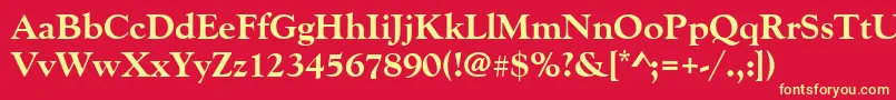 Goudyoldstytextbol Font – Yellow Fonts on Red Background