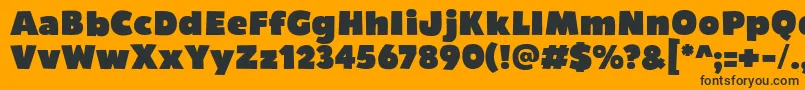 Bumpo Font – Black Fonts on Orange Background