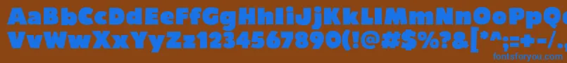 Bumpo Font – Blue Fonts on Brown Background