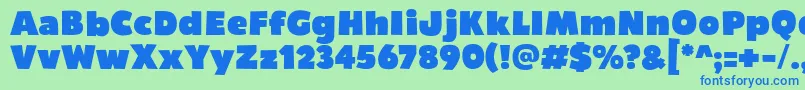 Bumpo Font – Blue Fonts on Green Background