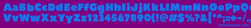 Bumpo Font – Blue Fonts on Purple Background