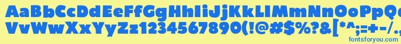 Bumpo Font – Blue Fonts on Yellow Background