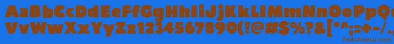 Bumpo Font – Brown Fonts on Blue Background