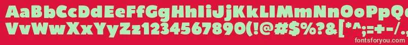 Bumpo Font – Green Fonts on Red Background