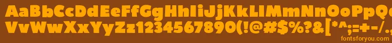 Bumpo Font – Orange Fonts on Brown Background