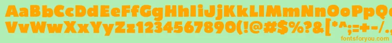 Bumpo Font – Orange Fonts on Green Background