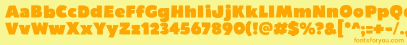 Bumpo Font – Orange Fonts on Yellow Background