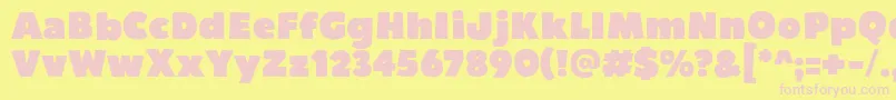 Bumpo Font – Pink Fonts on Yellow Background