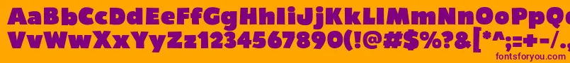 Bumpo Font – Purple Fonts on Orange Background