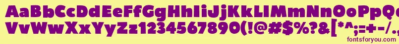 Шрифт Bumpo – фиолетовые шрифты на жёлтом фоне