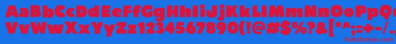 Bumpo Font – Red Fonts on Blue Background