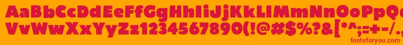 Bumpo Font – Red Fonts on Orange Background