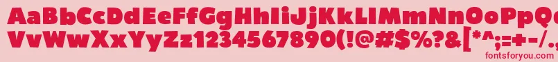 Bumpo Font – Red Fonts on Pink Background