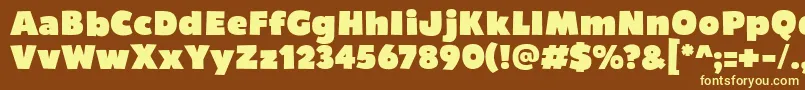 Bumpo Font – Yellow Fonts on Brown Background