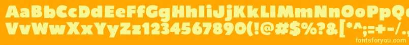 Bumpo Font – Yellow Fonts on Orange Background
