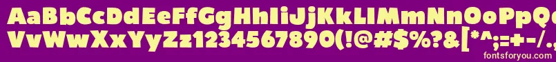 Bumpo Font – Yellow Fonts on Purple Background
