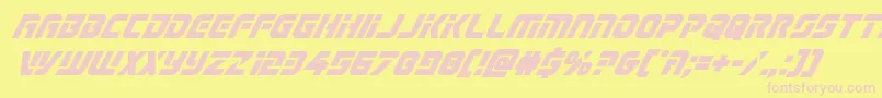 Legiosabinaboldital-Schriftart – Rosa Schriften auf gelbem Hintergrund