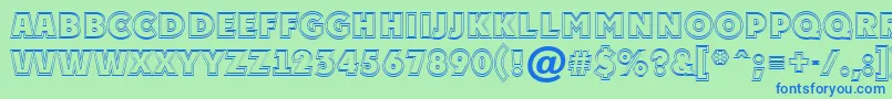 Plakattitul2otlExtrabold Font – Blue Fonts on Green Background