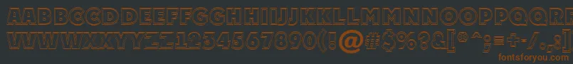 Czcionka Plakattitul2otlExtrabold – brązowe czcionki na czarnym tle