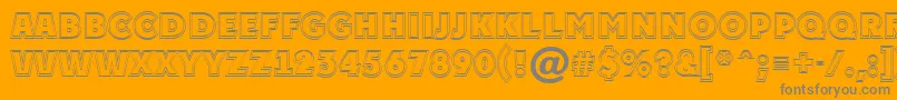 Plakattitul2otlExtrabold-Schriftart – Graue Schriften auf orangefarbenem Hintergrund