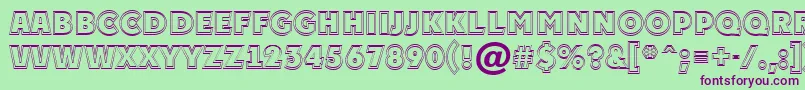 Plakattitul2otlExtrabold Font – Purple Fonts on Green Background