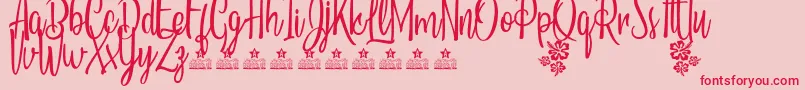 VacationsInParadisePersonalUse Font – Red Fonts on Pink Background