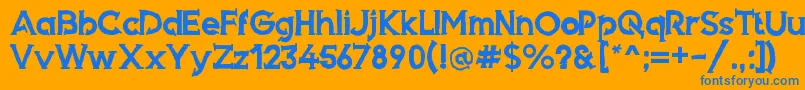 Armed Font – Blue Fonts on Orange Background