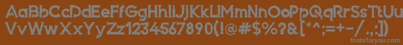 フォントArmed – 茶色の背景に灰色の文字