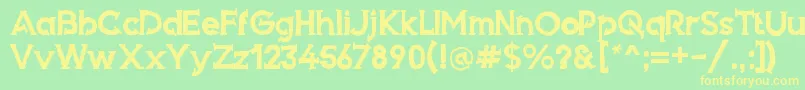 Armed Font – Yellow Fonts on Green Background