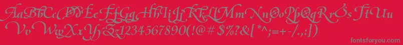 fuente OliettaScriptLyricaBolditalic – Fuentes Grises Sobre Fondo Rojo