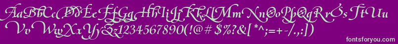 fuente OliettaScriptLyricaBolditalic – Fuentes Verdes Sobre Fondo Morado