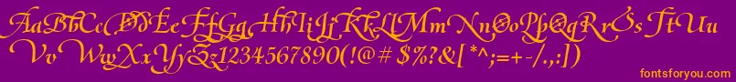 OliettaScriptLyricaBolditalic Font – Orange Fonts on Purple Background
