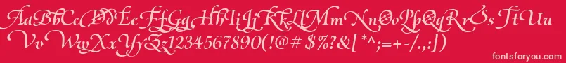 OliettaScriptLyricaBolditalic Font – Pink Fonts on Red Background