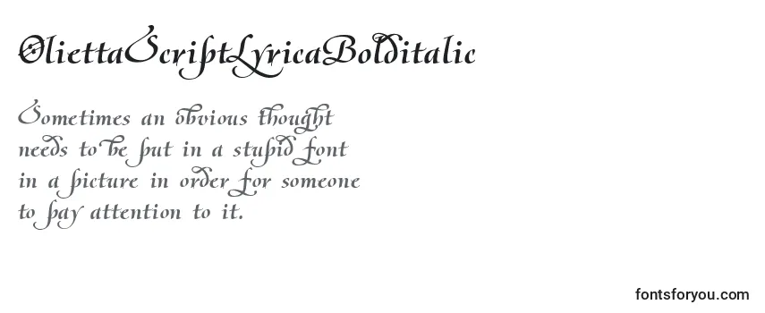 OliettaScriptLyricaBolditalic Font