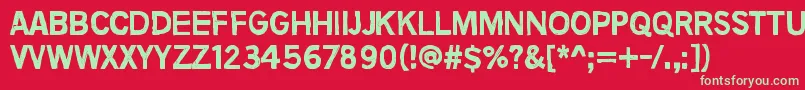 フォントNoMoreLies – 赤い背景に緑の文字